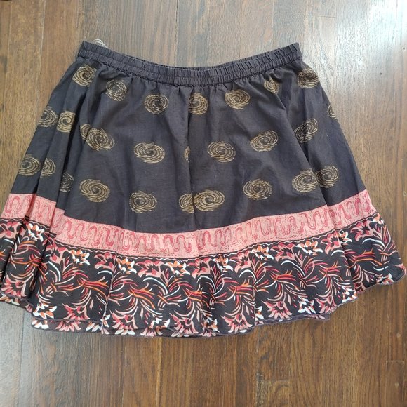 Derek Heart | Flouncy Full Bohemian Printed Short Skirt | L - Picture 3 of 10